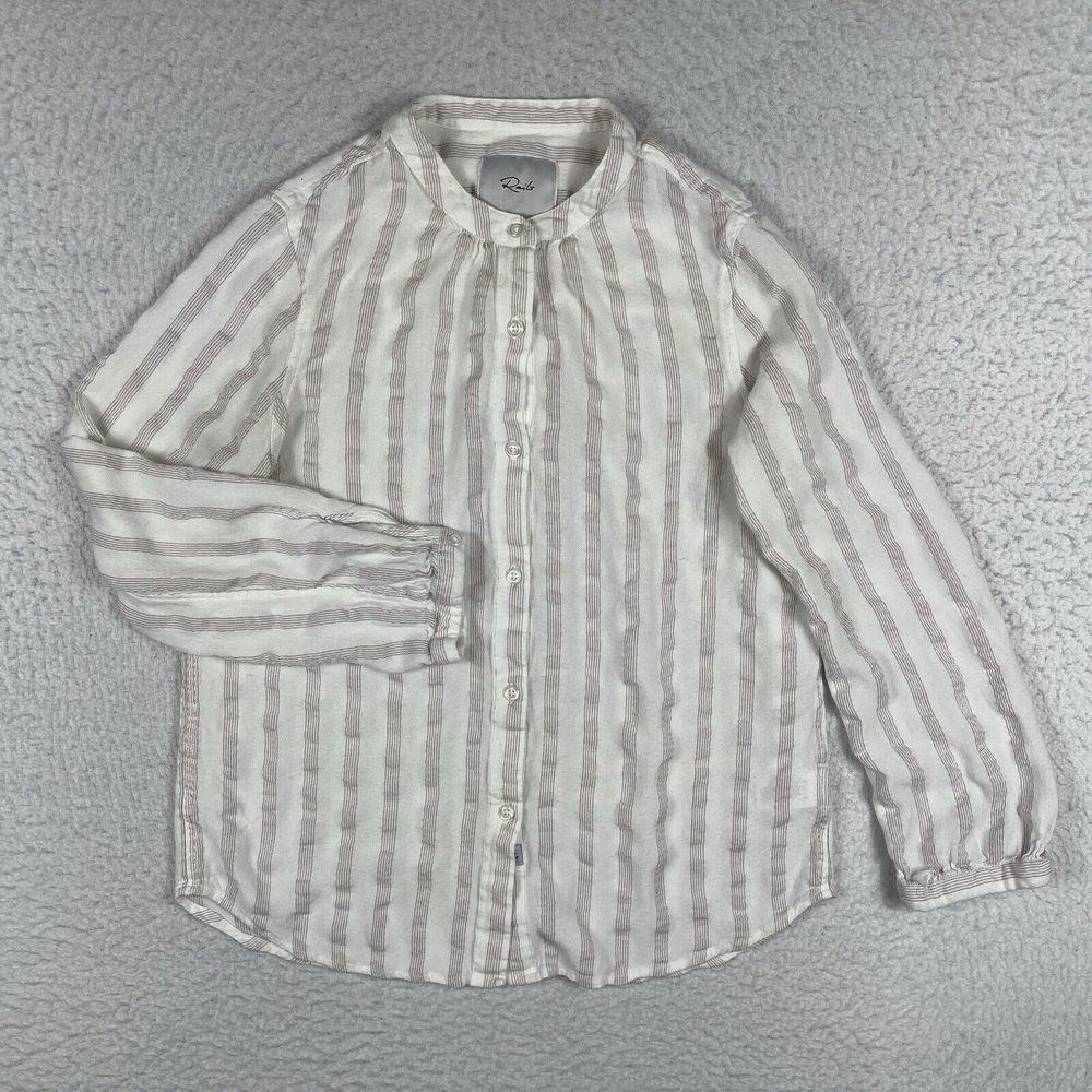 Rails Shirt‎ Womens Small White Eloise Top Carrara Stripes Boho Career Office